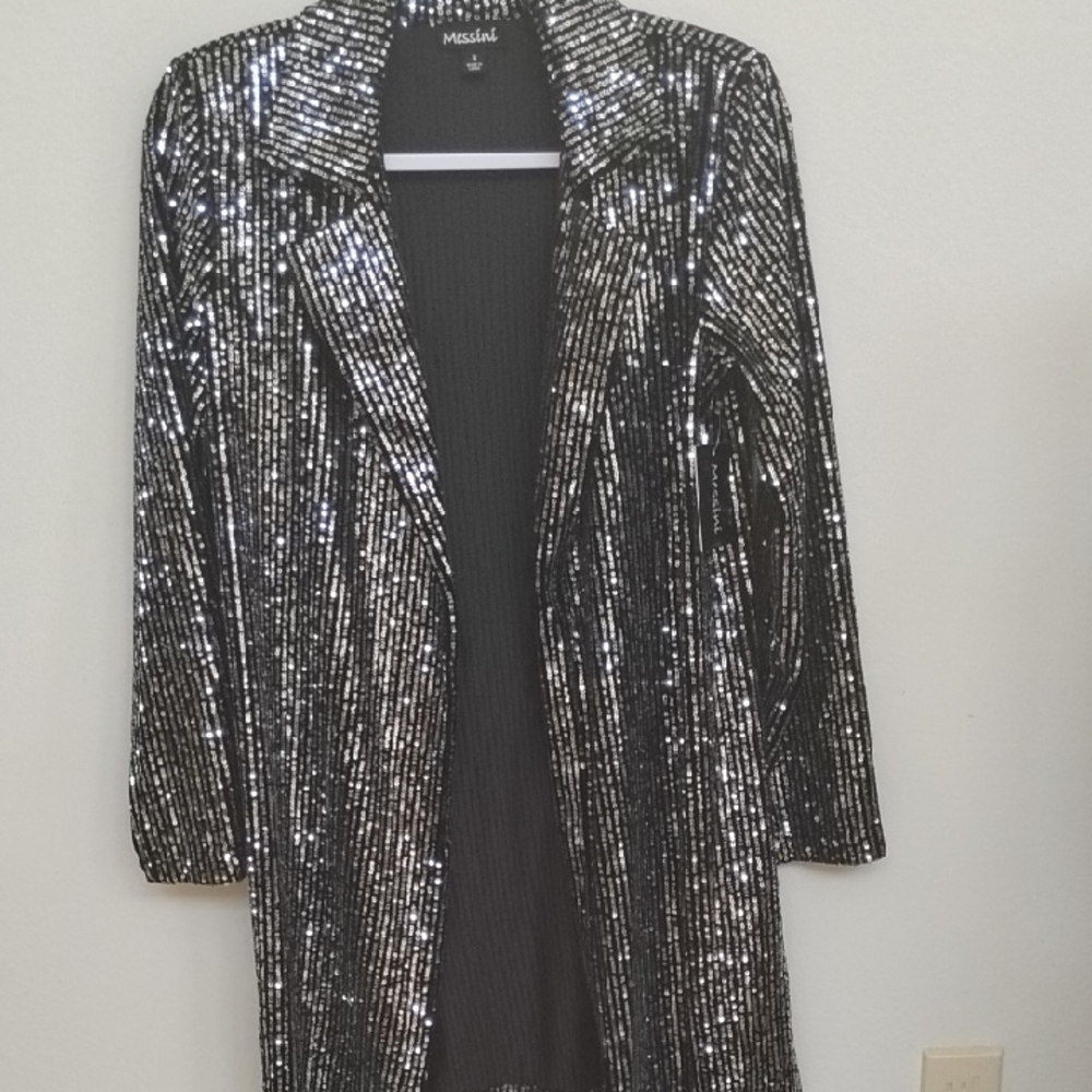 NWT Messini Women's Black Sequin Jacket